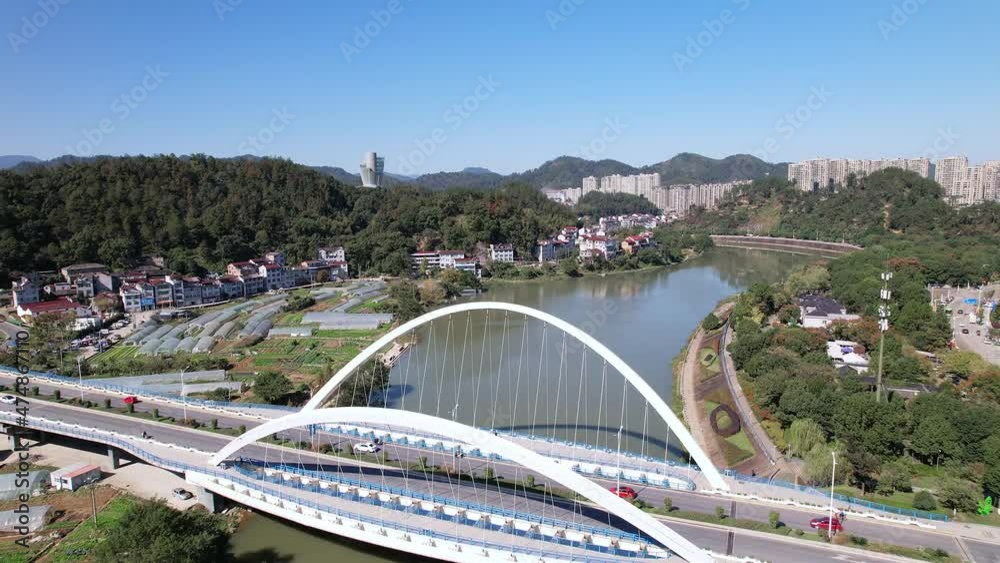 aerial view of jinyun dinghu grand bridge in jinjun,lishui,zhejiang
aerial view of jinyun dinghu grand bridge in jinjun,lishui,zhejiang