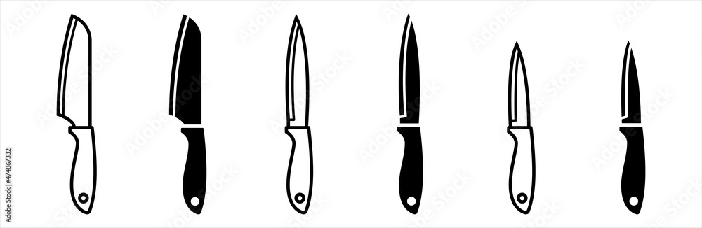 Kitchen knife icon. Knife outline and flat style. Kitchen knife icon. Knife outline and flat style.