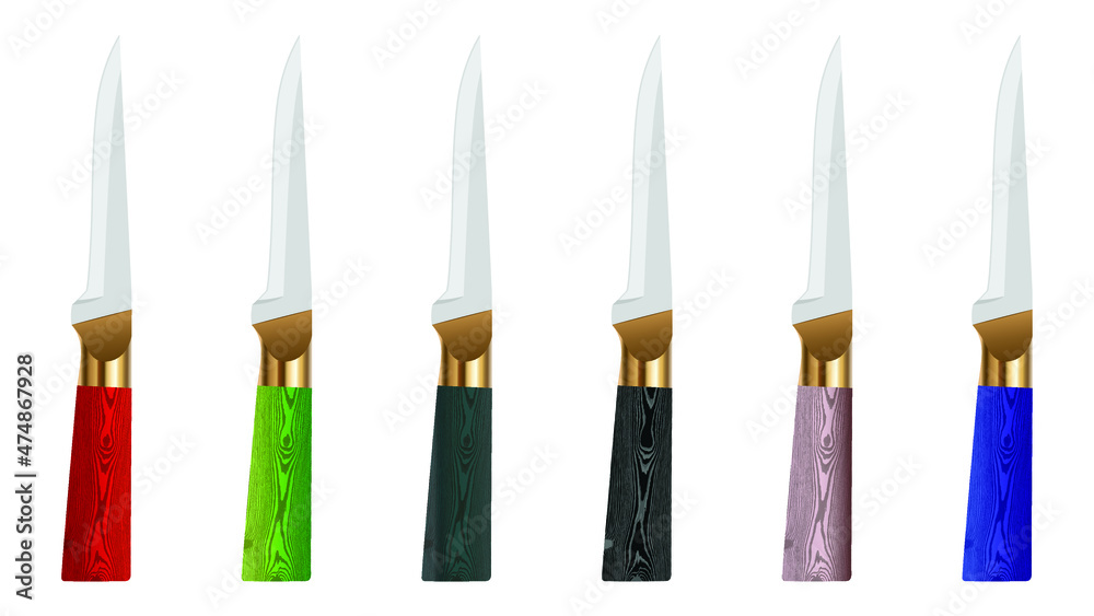 set of realistic kitchen knives isolated on white background, Vector illustration, chef knife, Cutlery icon set set of realistic kitchen knives isolated on white background, Vector illustration, chef knife, Cutlery icon set