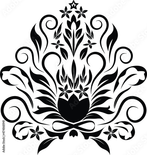 floral design vector. Vector branch with spring flowers. Realistic fruit tree branch. Detailed hand drawn clip art element isolated on dark background for your design, postcards, advertising.