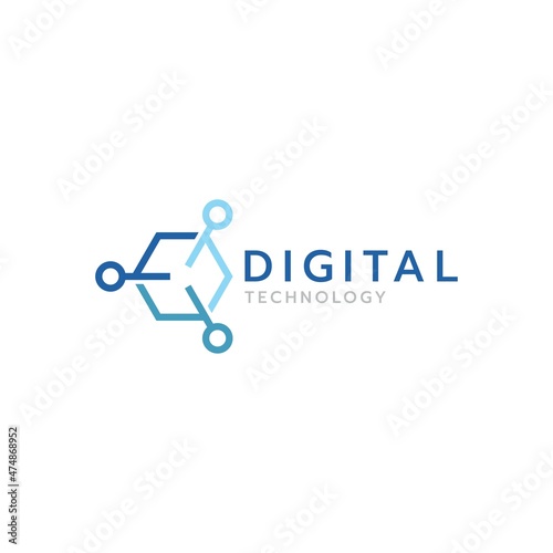 Digital share technology logo design inspiration vector template