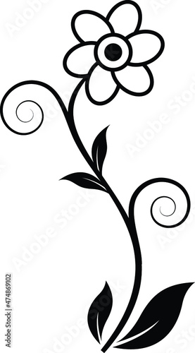 floral design vector. Vector branch with spring flowers. Realistic fruit tree branch. Detailed hand drawn clip art element isolated on dark background for your design, postcards, advertising.
