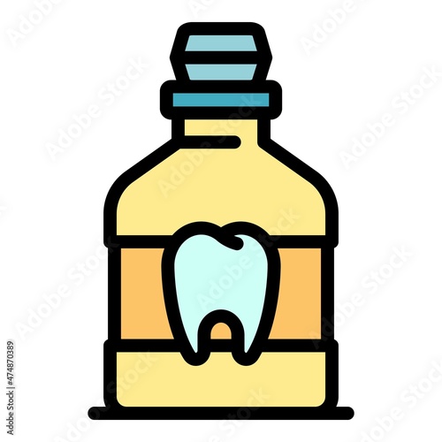 Cavity rinse icon. Outline cavity rinse vector icon color flat isolated