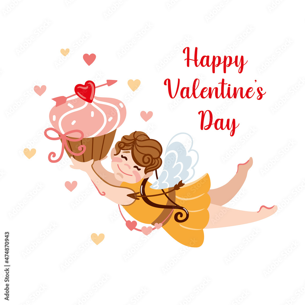 Cupid illustration. San Valentine's Day. Wedding. Celebration. Invitation. Vector. Cupid illustration. San Valentine's Day. Wedding. Celebration. Invitation. Vector.