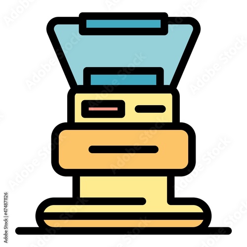 Handle grinding machine icon. Outline handle grinding machine vector icon color flat isolated