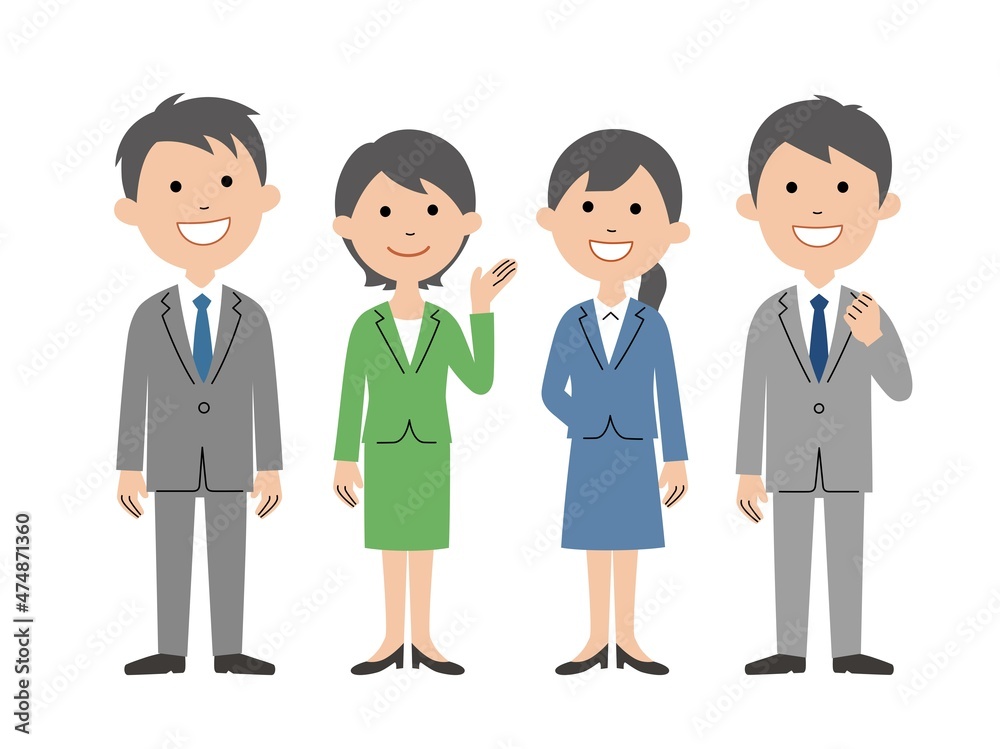 笑顔のビジネスパーソン 4人 笑顔のビジネスパーソン 4人