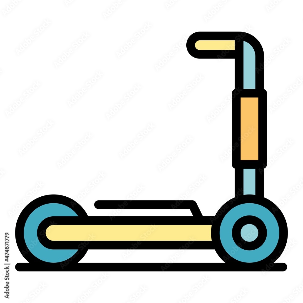 Electric scooter city icon. Outline electric scooter city vector icon color flat isolated Electric scooter city icon. Outline electric scooter city vector icon color flat isolated