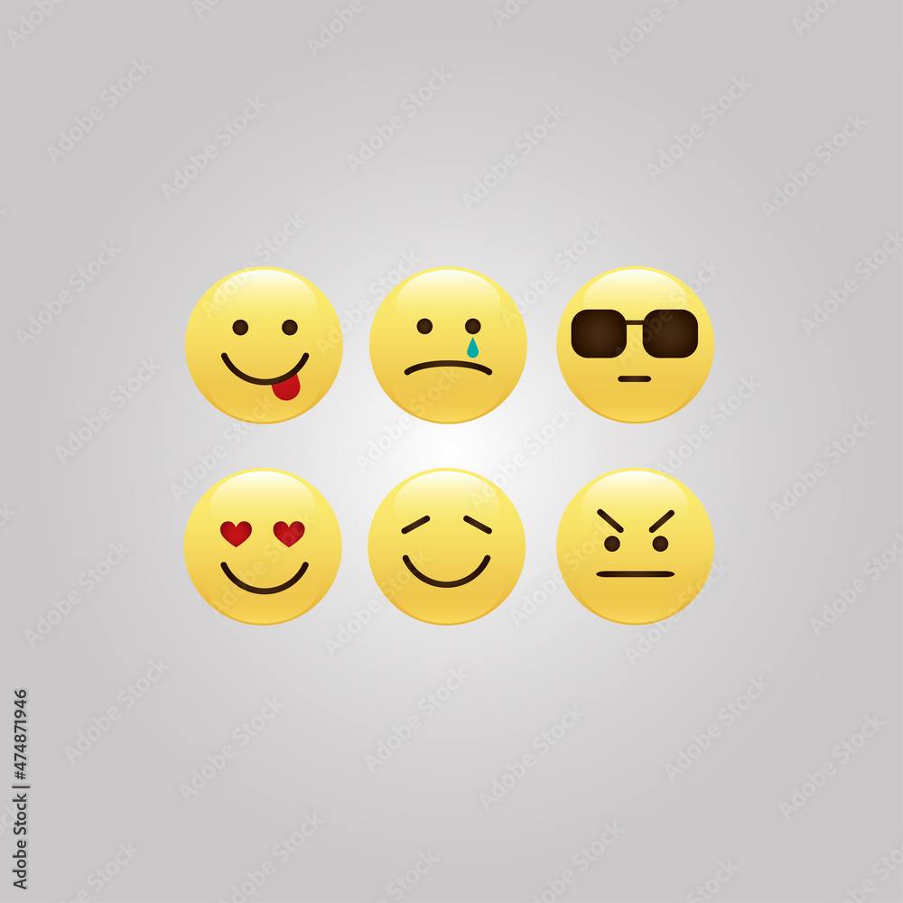Set of smile icons. emoji. emoticons Set of smile icons. emoji. emoticons