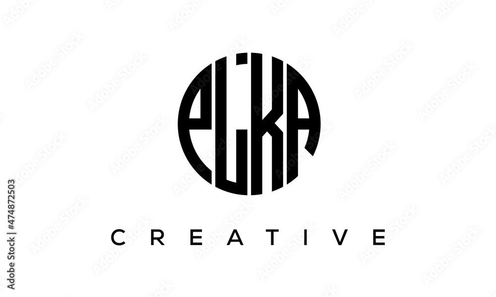 PLKA letters circle logo design vector template PLKA letters circle logo design vector template