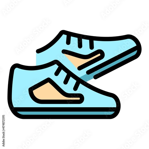 Nordic walking shoes icon. Outline nordic walking shoes vector icon color flat isolated