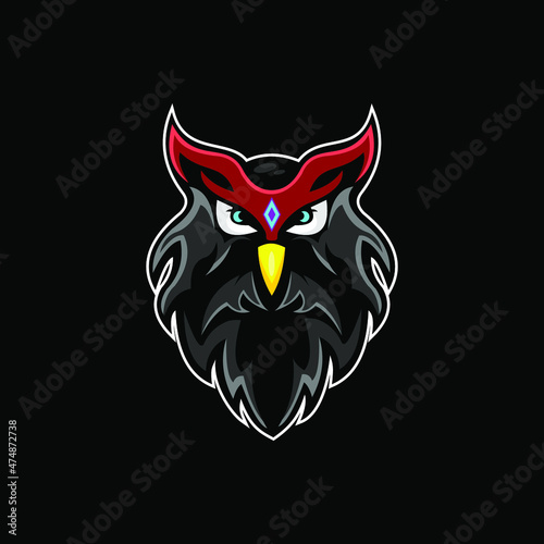 
Owl illustration design for gaming symbol