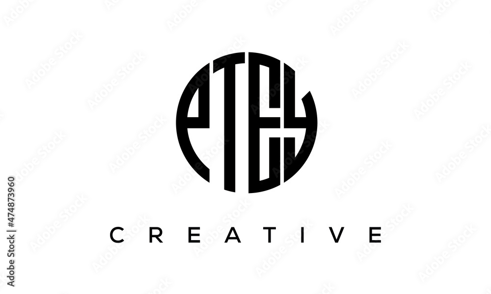 PTEY letters circle logo design vector template PTEY letters circle logo design vector template