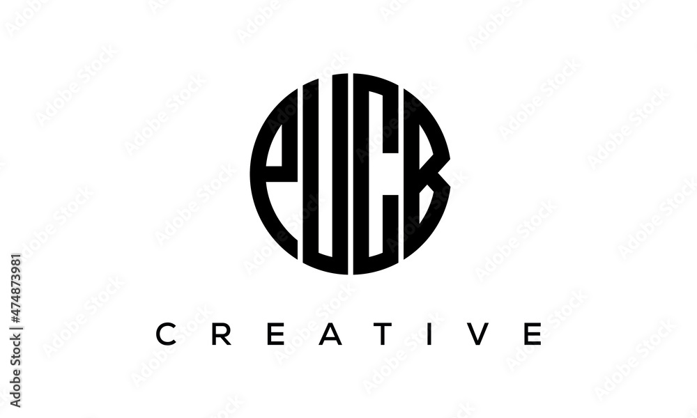 PUCB letters circle logo design vector template PUCB letters circle logo design vector template
