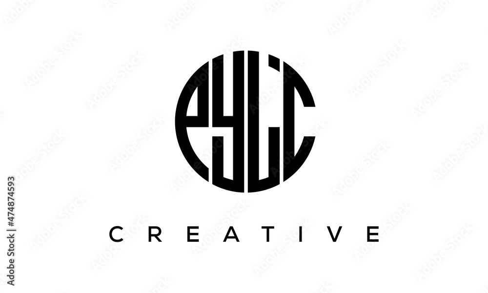 PYLC letters circle logo design vector template PYLC letters circle logo design vector template