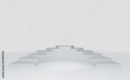 Stairs stand for advertise product on website, Empty Platorm Scene Studio Or Stairs Display, 3D render