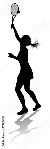Tennis Silhouette Sport Player Woman
