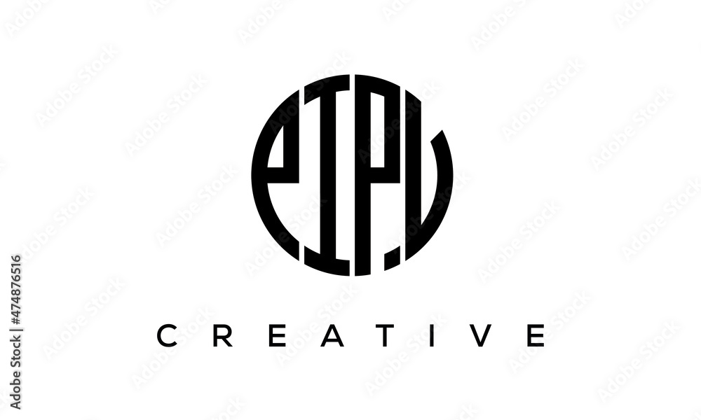 PIPV letters circle logo design vector template PIPV letters circle logo design vector template