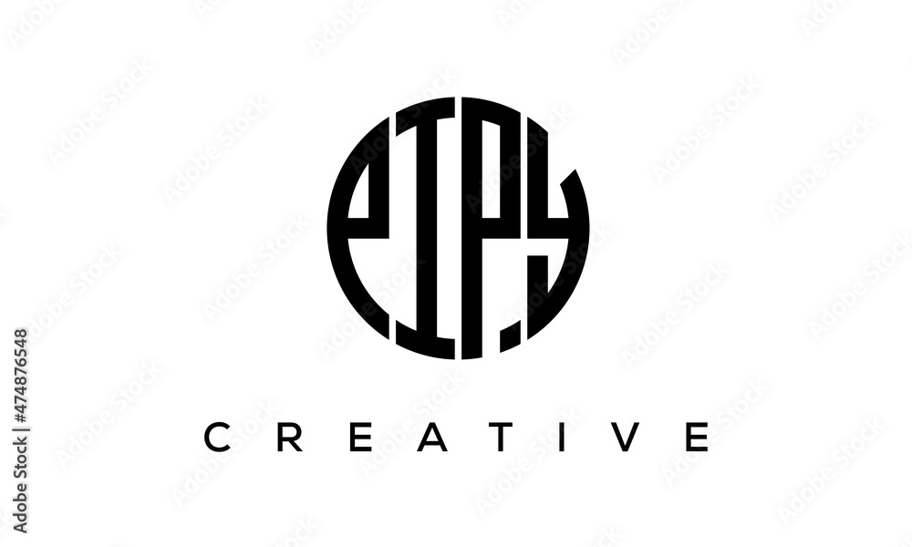 PIPY letters circle logo design vector template PIPY letters circle logo design vector template