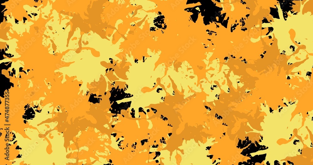 Digital composite image of orange and beige abstract pattern on black background Digital composite image of orange and beige abstract pattern on black background