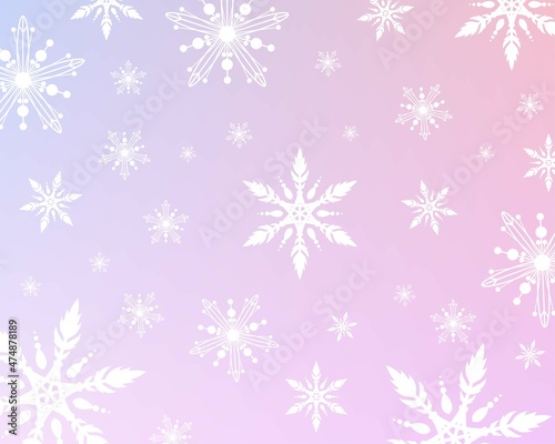 Cute pink snowflake star light bokeh background