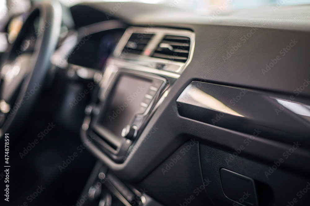  the interior of a new super car 
