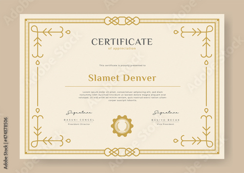 professional certificate for appreciation and achievement with retro style design