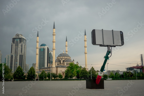 Mosque Heart of Chechnya and Grozny City photo