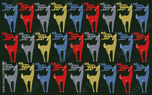 Wallpaper Mural Reindeer party decoration in illustration for holidays and Christmas parties Torontodigital.ca