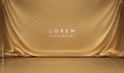 Elegant golden textile on the wall background
