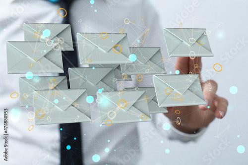 flying email icon and web f...