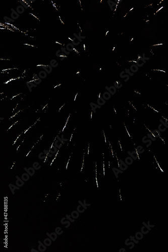 fireworks on black background, colorful sparks and firecrackers isolated. celebration happy new year and merry christmas firework. 4th July national holiday festival,independence day concept