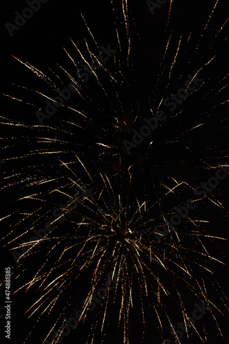 fireworks on black background, colorful sparks and firecrackers isolated. celebration happy new year and merry christmas firework. 4th July national holiday festival,independence day concept