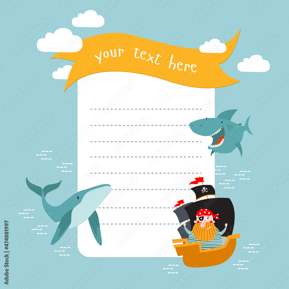 Print Card With Pirate Sea Animals And Place For Text Wishlist Invitation Birthday Pirate Party Stock イラスト Adobe Stock Print Card With Pirate Sea Animals And Place For Text Wishlist Invitation Birthday Pirate Party Stock イラスト Adobe Stock