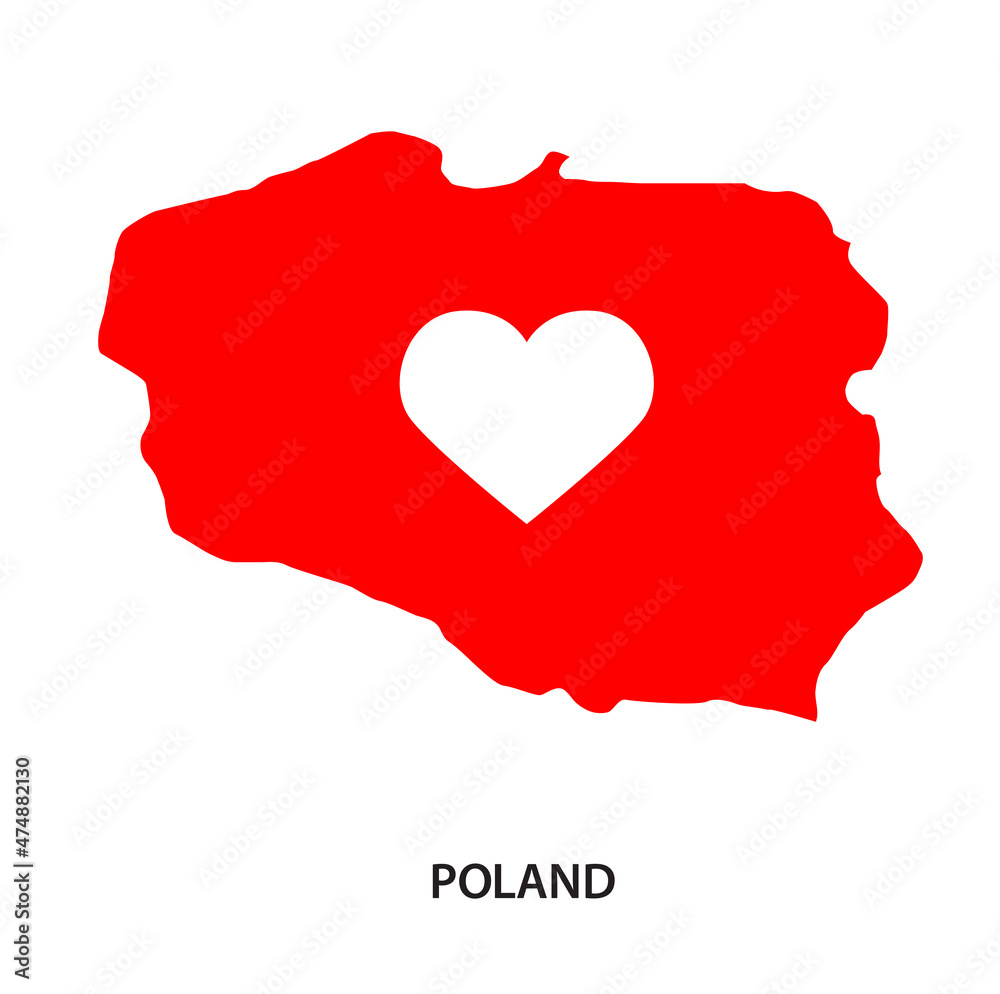 Print. Vector map of Poland. Silhouette Print. Vector map of Poland. Silhouette