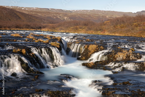 Fototapeta Naklejka Na Ścianę i Meble -  Beautiful Turquoise Bruarfoss Waterfall, Iceland