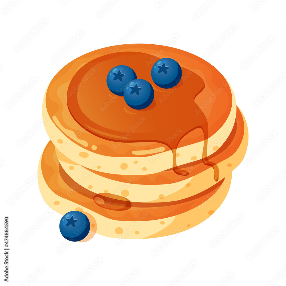 Pancakes with blueberries and honey Pancakes with blueberries and honey