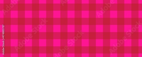 Banner, plaid pattern. Deep pink on Fire brick color. Tablecloth pattern. Texture. Seamless classic pattern background.