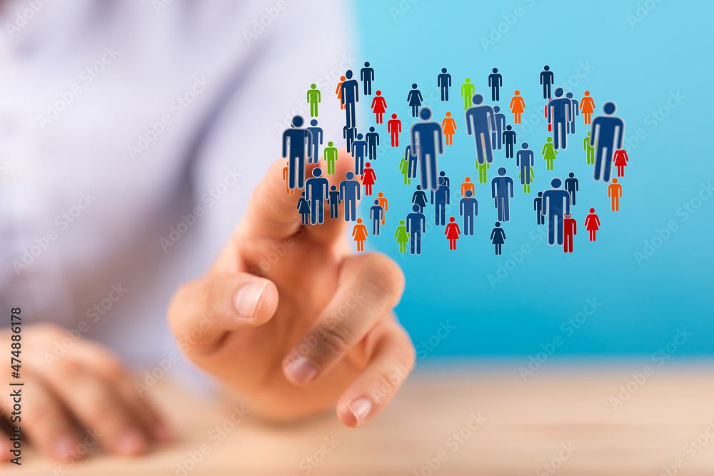 network holding in hand 3d connection data