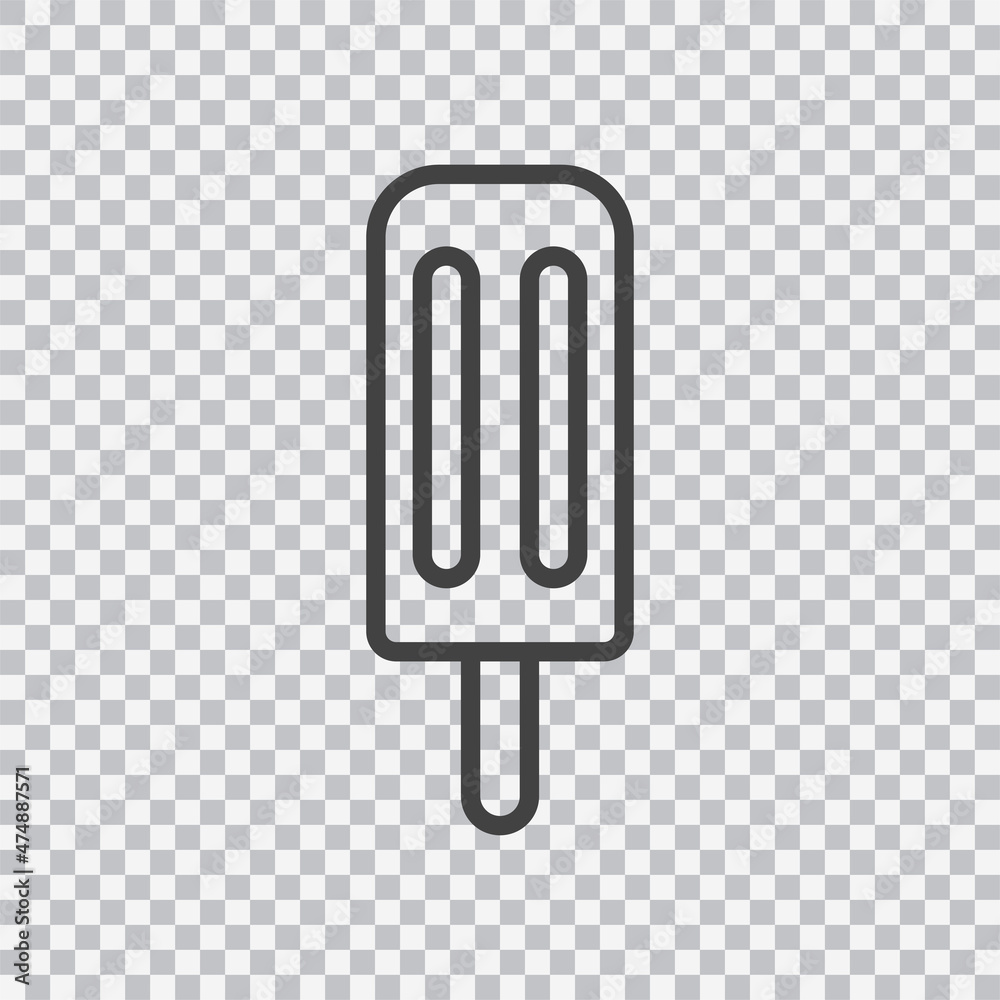 Ice lolly. Eskimo on stick outline icon. Vector isolated on transparent background. Ice lolly. Eskimo on stick outline icon. Vector isolated on transparent background.