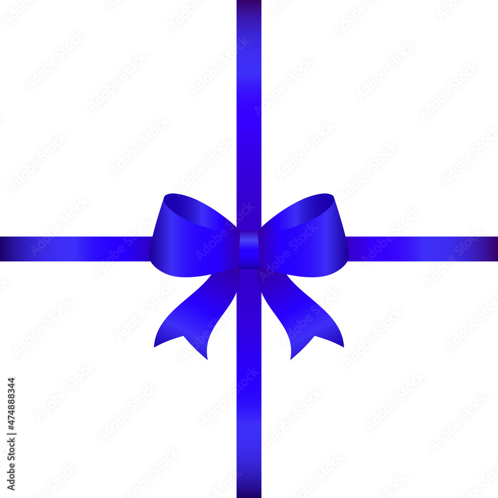 Blue bow with long ribbons Blue bow with long ribbons