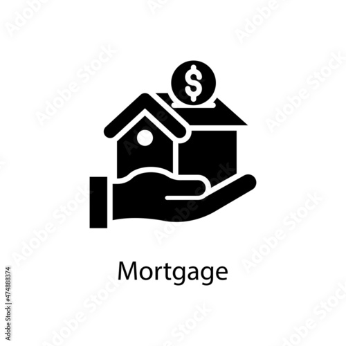 Mortgage vector Solid Icon Design illustration. Activities Symbol on White background EPS 10 File