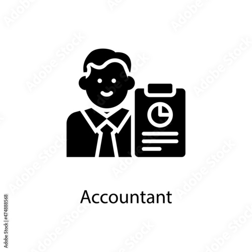 Accountant vector Solid Icon Design illustration. Activities Symbol on White background EPS 10 File