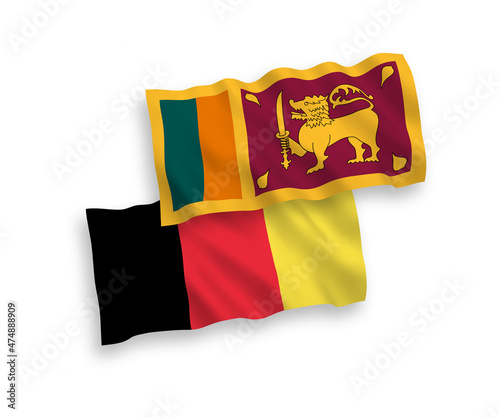 Flags of Belgium and Sri Lanka on a white background