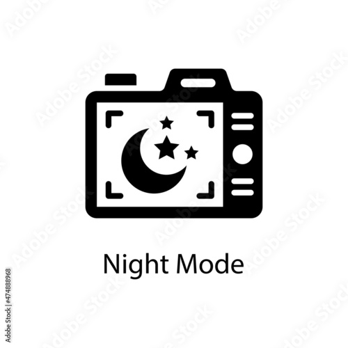 Night Mode vector Solid Icon Design illustration. Activities Symbol on White background EPS 10 File