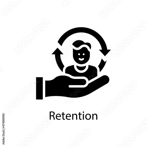 Retention vector Solid Icon Design illustration. Activities Symbol on White background EPS 10 File