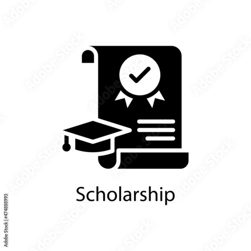 Scholarship vector Solid Icon Design illustration. Activities Symbol on White background EPS 10 File