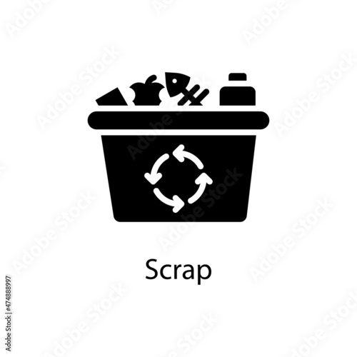 Scrap vector Solid Icon Design illustration. Activities Symbol on White background EPS 10 File