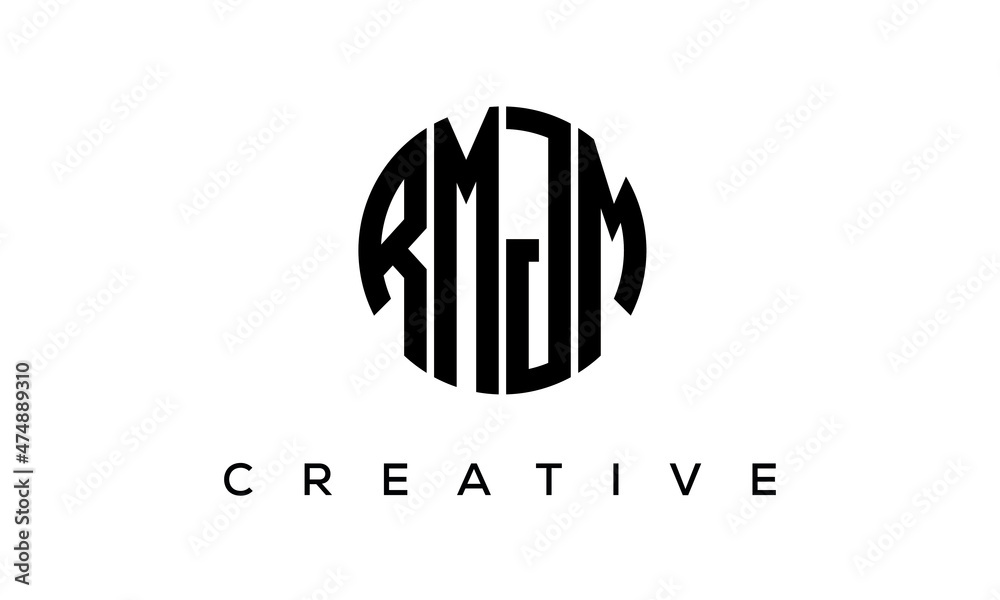 RMJM letters circle logo design vector template, RMJM letters circle logo design vector template,