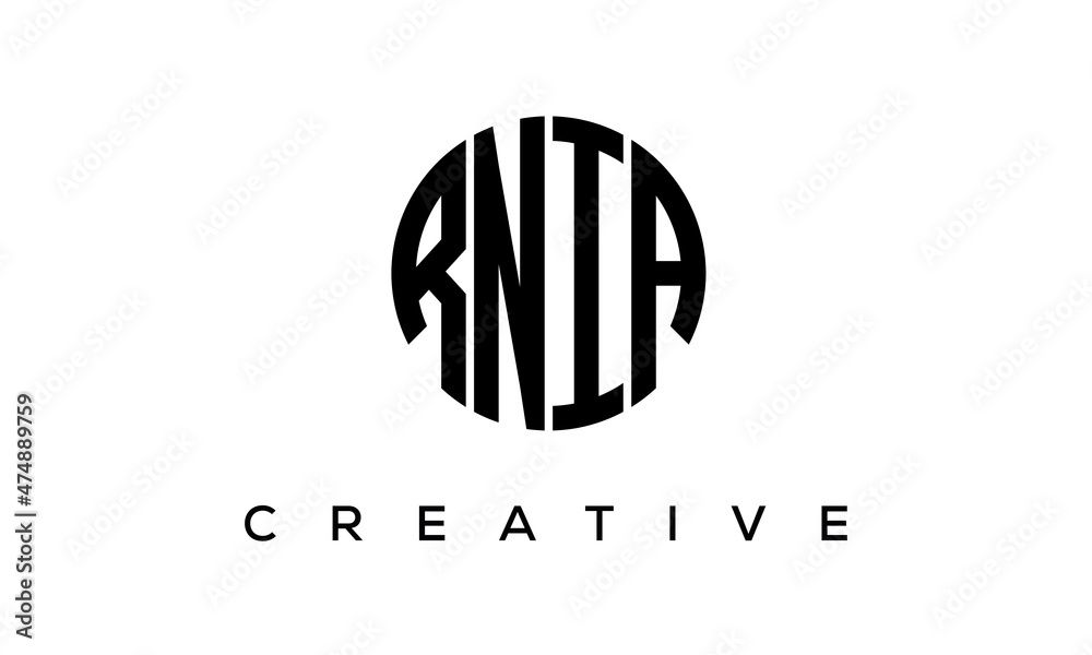 RNIA letters circle logo design vector template, RNIA letters circle logo design vector template,
