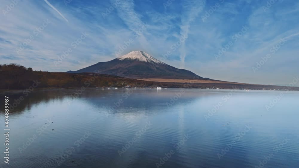 山中湖上空から見る富士山 ドローン 4K UHD 山中湖上空から見る富士山 ドローン 4K UHD